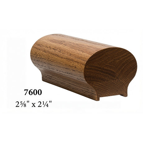 7600P 2-5/8" x 2-1/4" Plowed 1-1/4" Handrail with fillet, Hickory