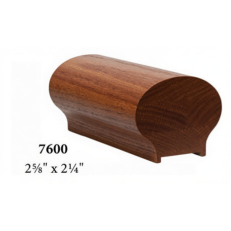 7600P 2-5/8" x 2-1/4" Plowed 1-1/4" Handrail with fillet, Mahogany