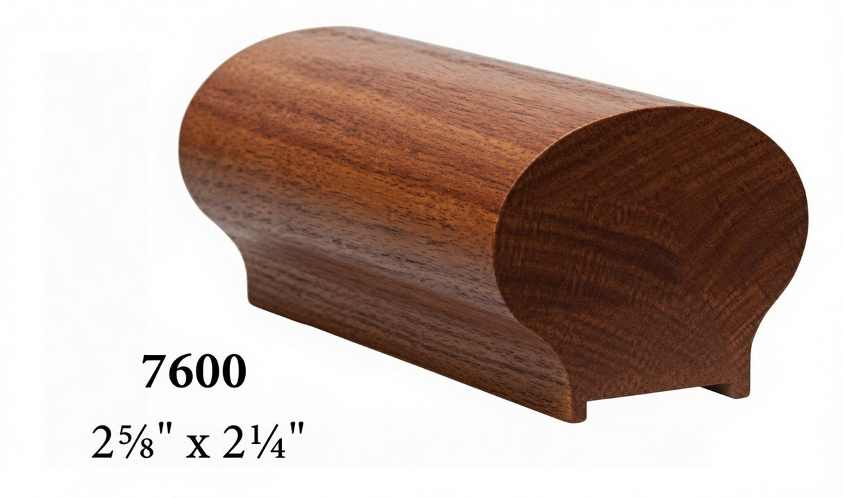 7600P Plowed Mahogany Plowed Handrail