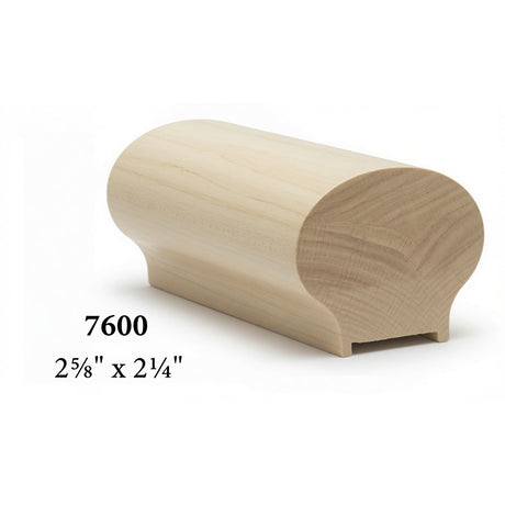 7600P 2-5/8" x 2-1/4" Plowed 1-1/4" Handrail with fillet, Poplar