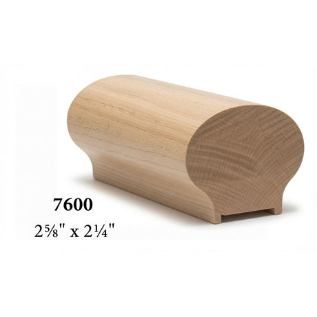 7600P 2-5/8" x 2-1/4" Plowed 1-1/4" Handrail with fillet, Soft Maple