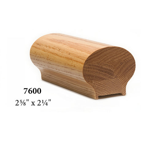 7600P 2-5/8" x 2-1/4" Plowed 1-1/4" Handrail with fillet, Yellow Pine