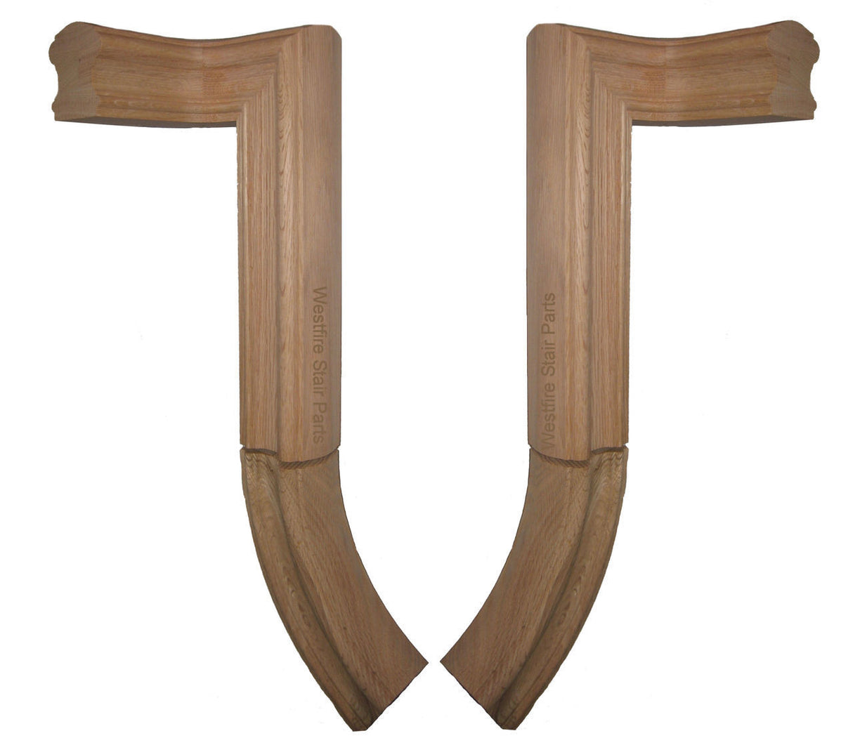 7671 (Left Hand) or 7676 (Right Hand) two rise goosenecks with level quarter-turns for the 7600 oval handrail (6010 handrail fittings pictured)
