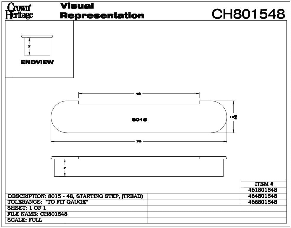 CH-8015 48-Inch Double Bullnosed Starting Step, CADD