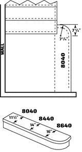 8040 54" Quarter Circle Single Bullnose Starting Step