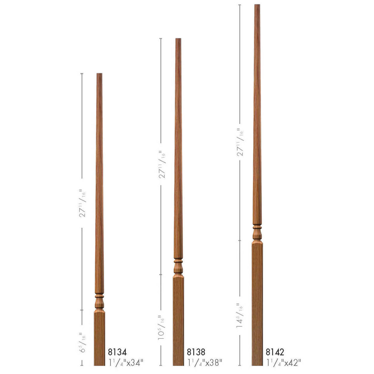 8142 42" Colonial Elegant Rise Baluster Set