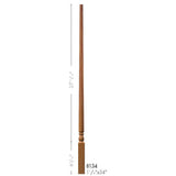F-8134 34" Fluted Colonial Elegant Rise Baluster (Plain Baluster Shown)