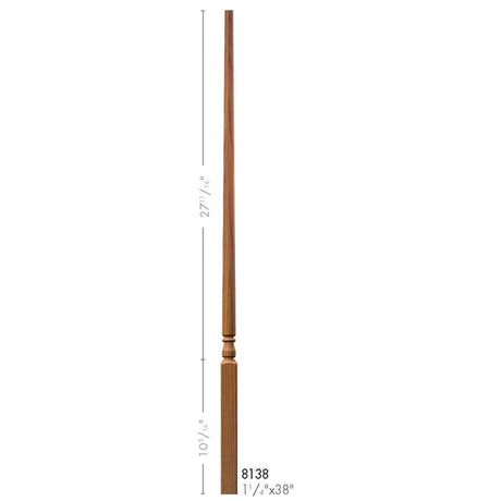 8138 38" Colonial Elegant Rise Baluster Dimensional Information