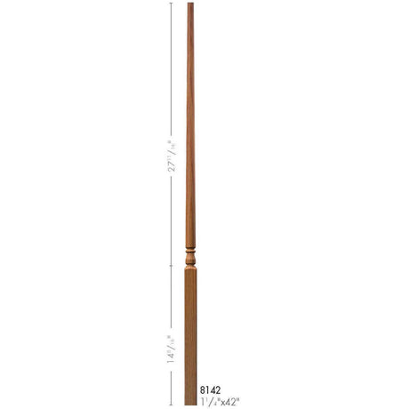 F-8142 42" Fluted Colonial Elegant Rise Baluster (Plain Balusters Illustrated)