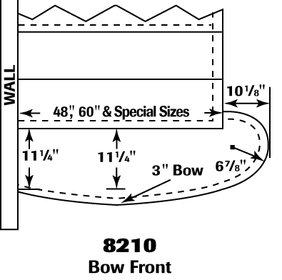 8210 60" Bow Front Single Bullnose Starting Step