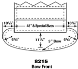 8215 48" Bow Front Double Bullnose Starting Step