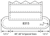8315 48" Quarter Circle Double Bullnose Starting Step