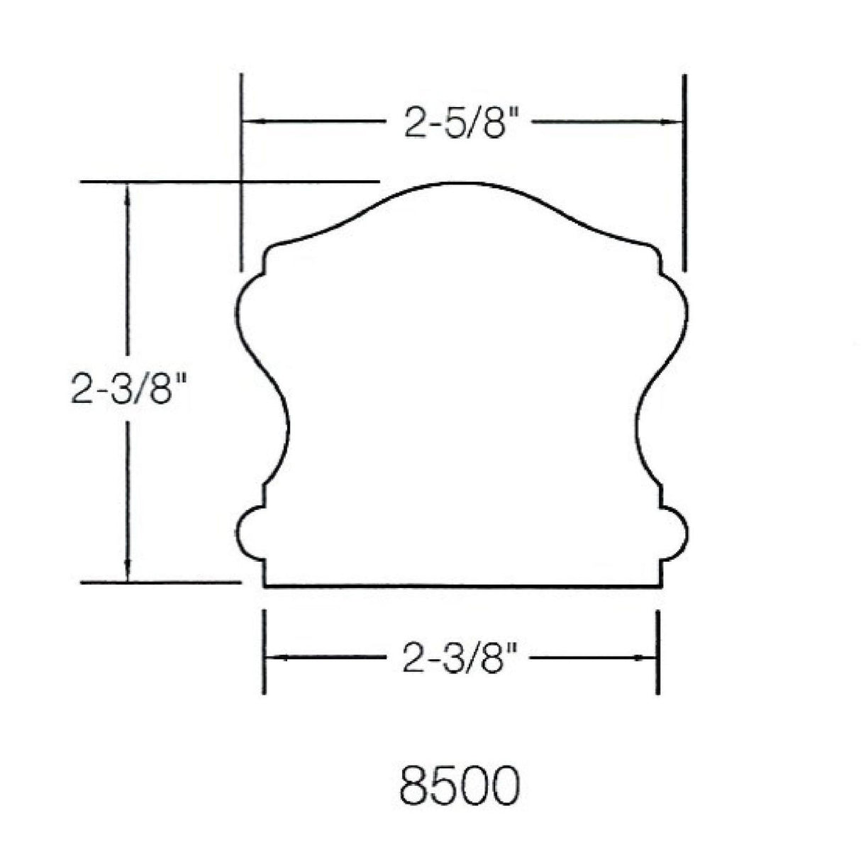 8500 Handrail Dimensional Information