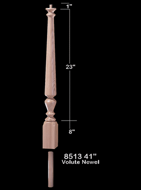 8513 Volute Jefferson Newel Post