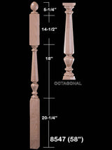 8547 Intermediate Landing Jefferson Newel Post Octagonal