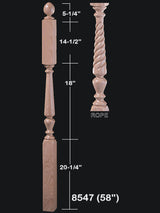 8547 Intermediate Landing Jefferson Newel Post Rope Twist