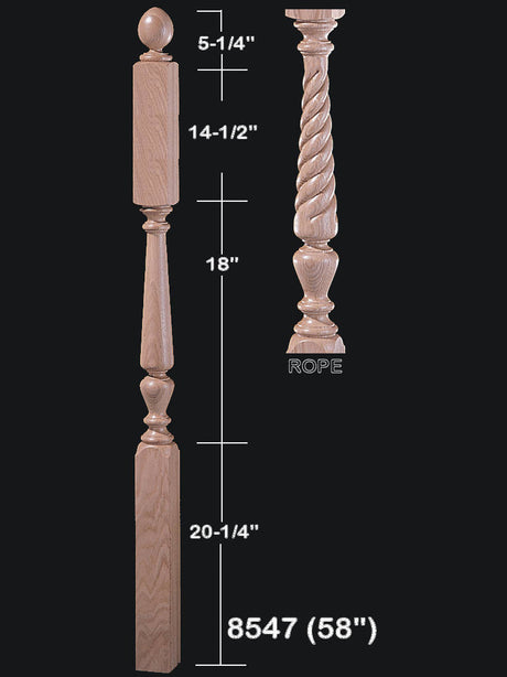 8547 Intermediate Landing Jefferson Newel Post Rope Twist