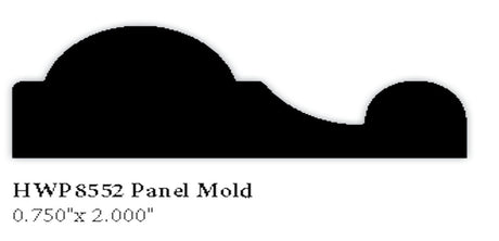 8552 3/4" x 2" Hardwood Panel Mold