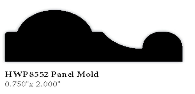 8552 3/4" x 2" Hardwood Panel Mold