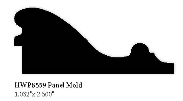 8559 Hardwood Panel Molding, 1.032" x 2.5"
