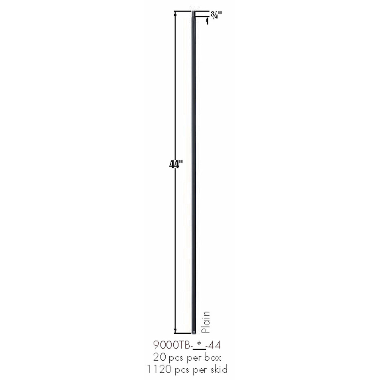 SP-9000TB Satin Black Plain Square Bar Tubular Steel