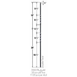 SP-9002TB Satin Black Double Twist Tubular Steel Baluster Dimensional Information