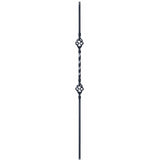 SP-9004TB Satin Black Double Basket Tubular Steel Baluster