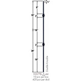 9007TB Double Knuckle Tubular Steel Baluster Dimensional Information
