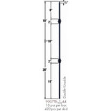 SP-9007TB Satin Black Double Knuckle Tubular Steel Baluster  Dimensional Information