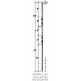 9011RS Double Ribbon Tubular Steel Baluster Dimensional Information
