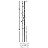 9012RS Double Ribbon Single Basket Tubular Steel Baluster Dimensional Information
