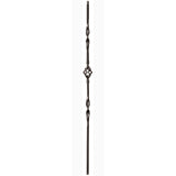 9012RS Double Ribbon Single Basket Tubular Steel Baluster