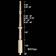 9015R Pin Top Rope Twist Williamsburg Stair Baluster, available in 35", 37-1/2", 39", and 42" lengths
