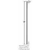 9016HG Plain Gothic Hammered Bar Dimensional Information