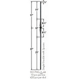 9017HG Gothic Single Knuckle Hammered Baluster Dimensional Information