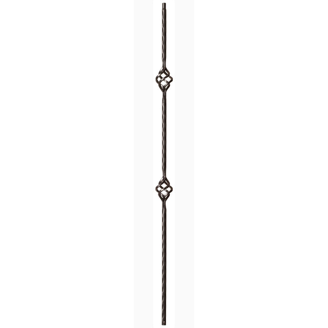 9028HE Edge Hammered Baluster with Double Baskets