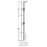 9033HF Double Ball with Hammered Face Baluster Dimensional Information