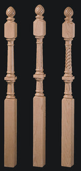 9043 Pineapple Top Universal Newel Post, Plain, Fluted or Rope