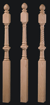 9048 72" Pineapple Top Intermediate & Second-floor Landing Newel Post