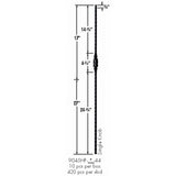 9045HF Single Knob with Hammered Face Baluster Dimensional Information