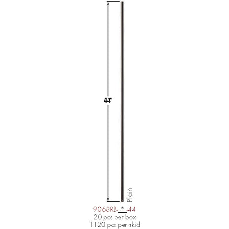 9068RB Straight Round Tube Dimensional Information