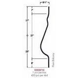 9086BB Plain Balcony Belly Baluster Dimensional Information