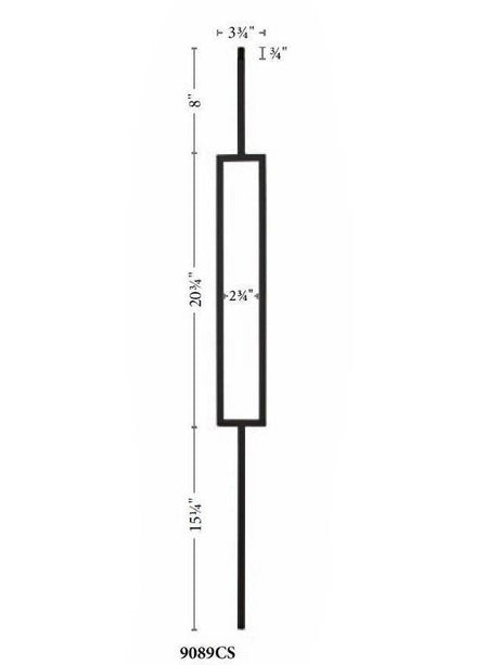 SP-9089CS Rectangle Contemporary Baluster Dimensional Information