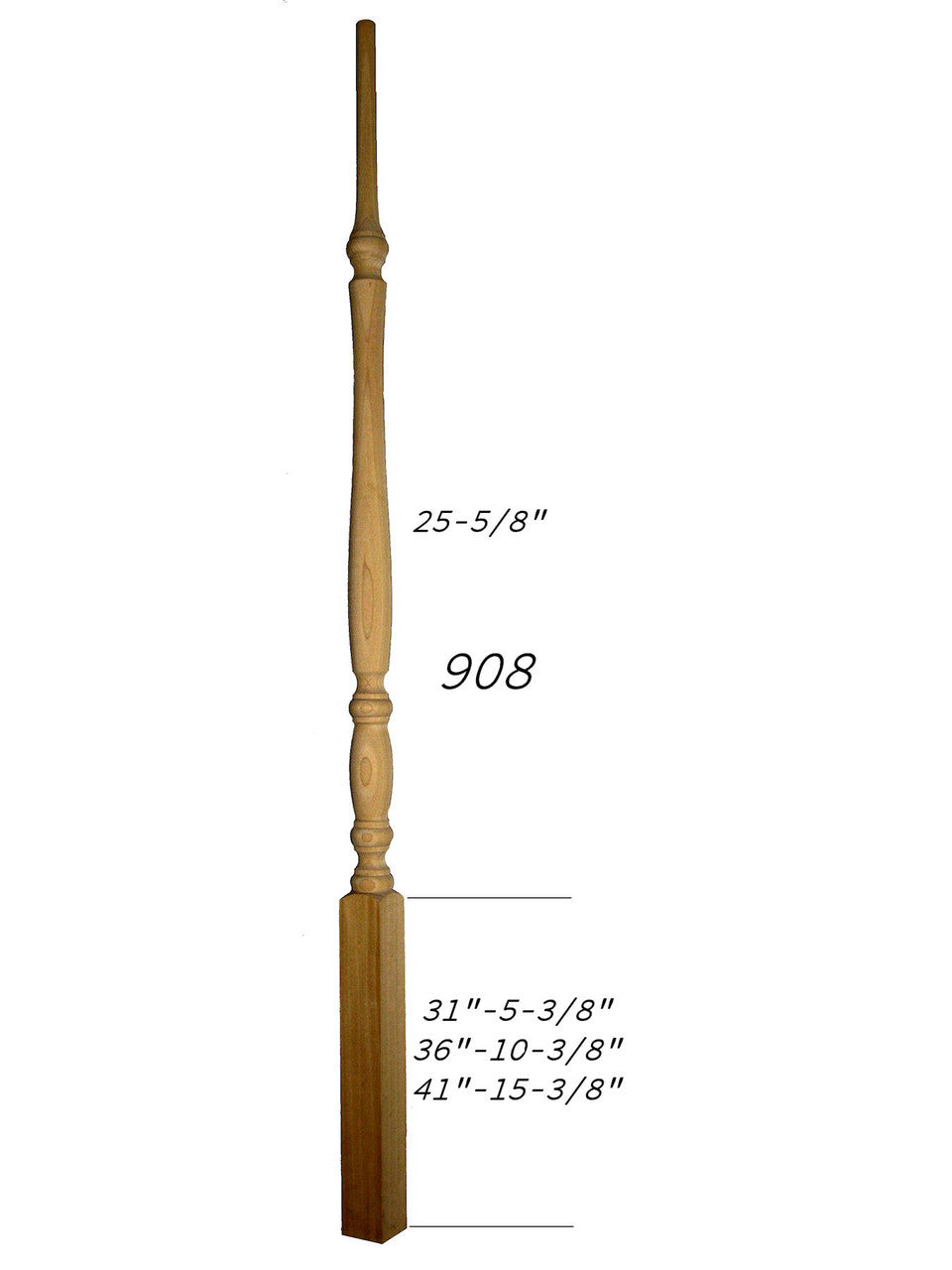 908 41" Bordeaux Classic Pin Top Baluster