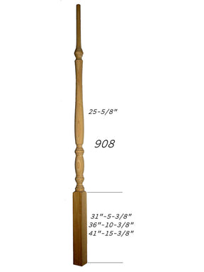 908 41" Bordeaux Classic Pin Top Baluster