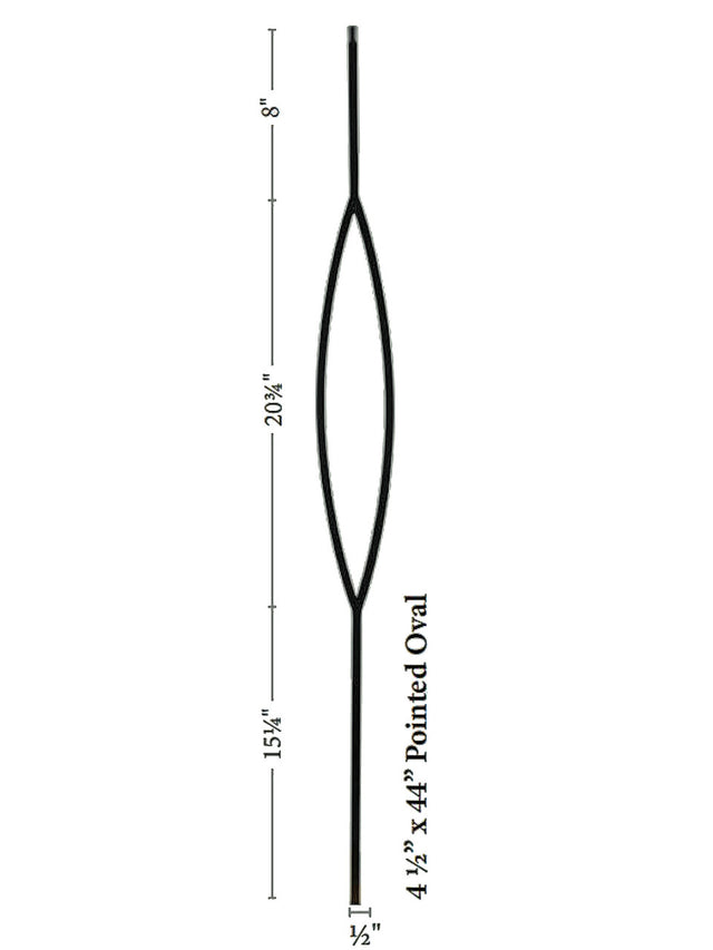 9093CS Pointed Oval Contemporary Baluster