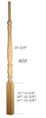 909 36" Bordeaux Classic Pin Top Baluster Dimensional information