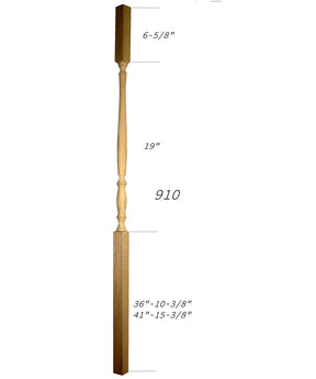910 41" Bordeaux Classic square top Baluster