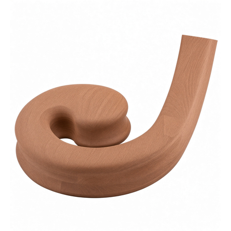 9130 Left Hand Volute for he 9100 Handrail, Alder
