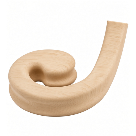 9130 Left Hand Volute for he 9100 Handrail, Birch